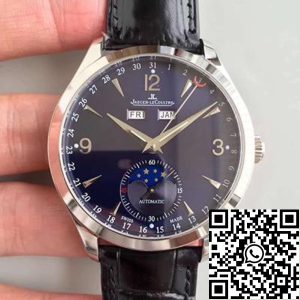 Replica Jaeger-LeCoultre Master Calendar KM factory 1:1 Best Edition Swiss ETA866 Black Leather Strap