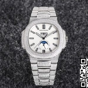 Replica Patek Philippe Nautilus 5726 1:1 Best Edition R8 Factory Gypsophila Diamond White Dial