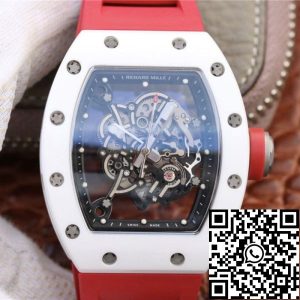 Replica Richard Mille RM055 KV Factory 1:1 Best Edition Swiss ETA8215 Red Rubber Strap