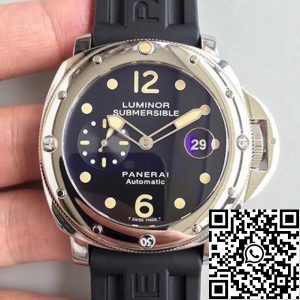 Replica Panerai Luminor Submersible PAM024 Mechanical Watches 1:1 Best Edition Swiss ETA7750 Superlumed Black Dial