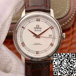 Replica Omega De Ville Prestige 424.13.40.20.02.002 MKS Factory 1:1 Best Edition Swiss ETA9015 Brown Calfskin Leather Strap