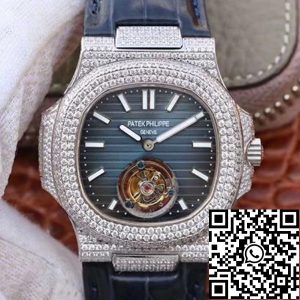 Replica Patek Philippe Nautilus Jumbo 5711 R8 Factory 1:1 Best Edition Swiss Tourbillon Blue Dial