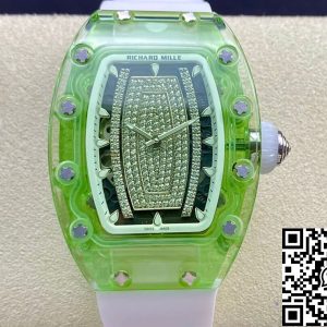 Replica Richard Mille RM07-02 Pink Lady Sapphire 1:1 Best Edition RM Factory Transparent Dial