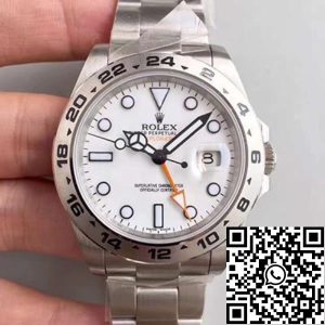 Replica Rolex Explorer II 216570 Noob Factory 1:1 Best Edition Swiss ETA3187 White Dial