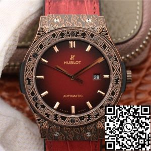 Replica Hublot Classic Fusion 511.OX.6670.LR.OPX17 JJ Factory 1:1 Best Edition Swiss ETA2892 Dark Red Gummy Strap