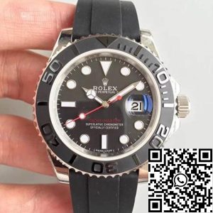 Replica Rolex Yacht-Master 40mm 116655 AR Factory 1:1 Best Edition Swiss ETA3135 Black Oysterflex Rubber Strap