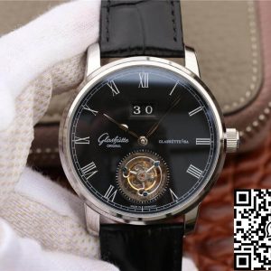 Replica Glashutte Senator Tourbillon 1-94-03-04-04-04 1:1 Best Edition R8 Factory V3 Black Leather Strap