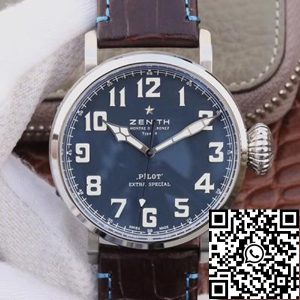 Replica Zenith Pilot Type 20 Extra Special XF Factory 1:1 Best Edition Swiss ETA2824 Superlumed blue dial and hands