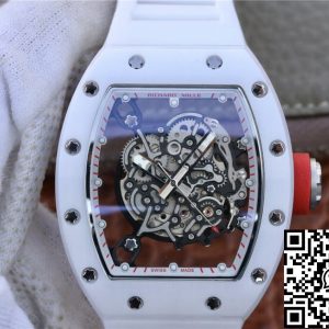 Replica Richard Mille RM055 1:1 Best Edition KV Factory White Rubber Strap