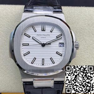 Replica Patek Philippe Nautilus 5711 1:1 Best Edition 3K Factory White Dial Cowhide Strap
