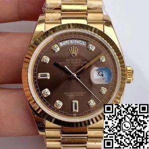 Replica Rolex Day Date M128238-0022 1:1 Best Edition EW Factory Brown Dial Swiss ETA3255