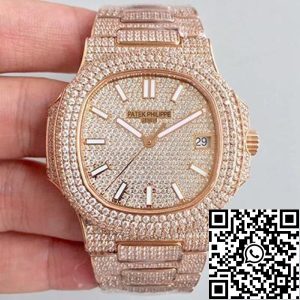 Replica Patek Philippe Nautilus Jumbo 5719/10G-010 1:1 Best Edition Swiss ETA 324SC Diamond Dial