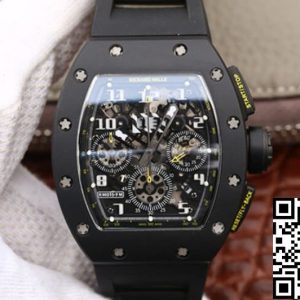 Replica Richard Mille RM-011 1:1 Best Edition KV Factory Black Strap