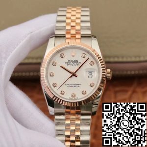 Replica Rolex Date-Just 36mm Stainless Steel Two Tone GM Factory 1:1 Best Edition 18K Gold Wrapped Swiss ETA3135
