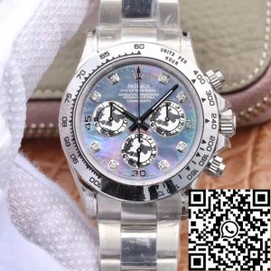 Replica Rolex Daytona Cosmograph 116509-0064 1:1 Best Edition JH Factory 18K White Gold Fritillaria Dial