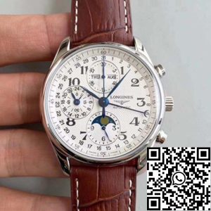 Replica Longines Master Moonphase L2.673.4.78.3 JF factory 1:1 Best Edition Swiss ETA7751 White Textured Dial