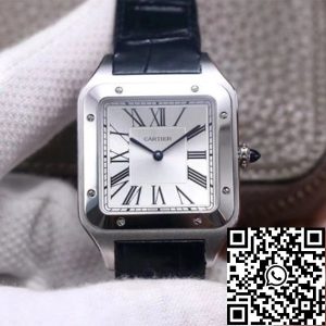 Replica Cartier Santos Dumont WSSA0032 1:1 Best Edition F1 Factory Silver Dial Swiss ETA430 MC