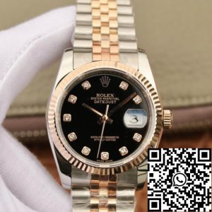 Replica Rolex Datejust 116231 1:1 Best Edition GM Factory Black Diamond Dial