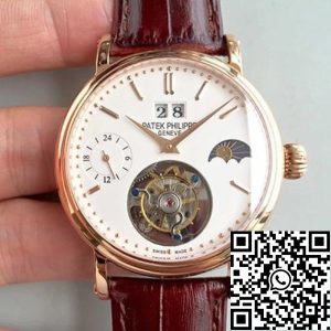Replica Patek Philippe Tourbillon Moonphase 24H Power Reserve 1:1 Best Edition Swiss Tourbillon White Dial