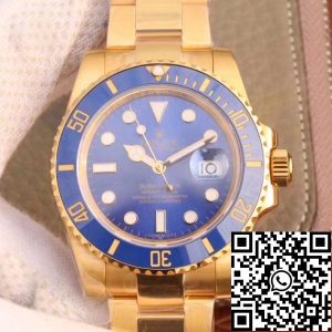 Replica Rolex Submariner 116618LB VR Factory Blue Dial 1:1 Best Edition Swiss ETA2836 Gold Wrapped