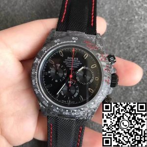 Replica Rolex Daytona Cosmograph Carbon Fiber Diw Customized Version 1:1 Best Edition Noob Factory Black Dial