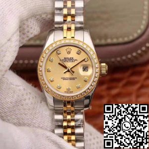 Replica Rolex Lady Datejust 28MM 1:1 Best Edition Swiss NH05 Movement Plating 18K Gold Dial