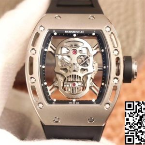 Replica Richard Mille RM052 1:1 Best Edition ZF Factory Silver Skull Dial Swiss Movement
