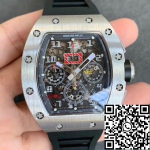 Replica Richard Mille RM011 1:1 Best Edition KV Factory Black Rubber Strap