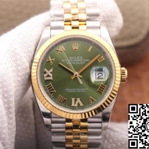 Replica Rolex Datejust M126233-0025 1:1 Best Edition EW Factory Diamond-Studded Olive Green Dial