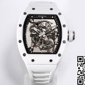 Replica Richard Mille RM-055 1:1 Best Edition BBR Factory V2 White Ceramic Case