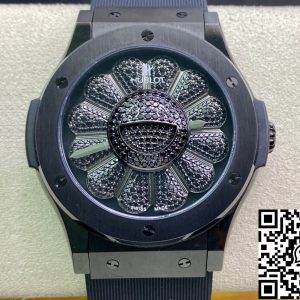 Replica Hublot Classic Fusion Takashi Murakami 507.CX.9000.RX.TAK21 1:1 Best Edition Sunflower Black Dial