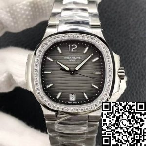 Replica Patek Philippe Nautilus Ladies 7118-1200A-011 1:1 Best Edition PF Factory Diamond Bezel