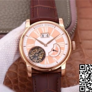 Replica Roger Dubuis Hommage RDDBHO0568 Tourbillon 1:1 Best Edition JB Factory Champagne Dial Swiss RD540