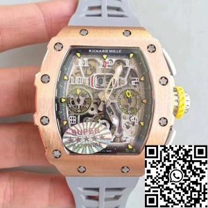 Replica Richard Mille RM011 KV Factory 1:1 Best Edition Swiss ETA7750 Grey Rubber Strap