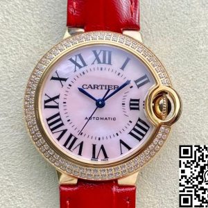 Replica Ballon Bleu De Cartier 33MM WJBB0033 1:1 Best Edition 3K Factory Red Strap
