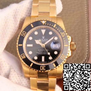 Replica Rolex Submariner 116618LN VR Factory Black Dial 1:1 Best Edition Swiss ETA2836 Gold Wrapped