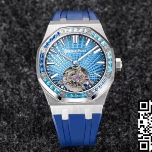Replica Audemars Piguet Royal Oak Tourbillon 1:1 Best Edition R8 Factory V3 Blue Rubber Strap