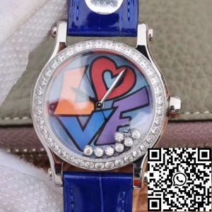 Replica Chopard Happy Diamonds Happy Love 278559-3020 1:1 Best Edition YF Factory Blue Dial Swiss Movement