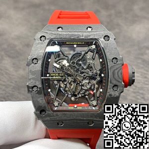 Replica Richard Mille RM35-02 1:1 Best Edition KV Factory Carbon Fiber Red Strap