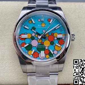 Replica Rolex Oyster Perpetual M124300-0008 41MM 1:1 Best Edition EW Factory Turquoise Blue Dial