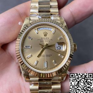 Replica Rolex Day Date M228238-0005 1:1 Best Edition GM Factory V2 Gold Dial