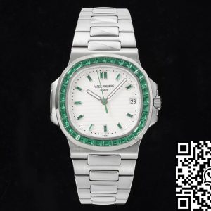 Replica Patek Philippe Nautilus 5711 1:1 Best Edition GR Factory Diamond-Set White Dial