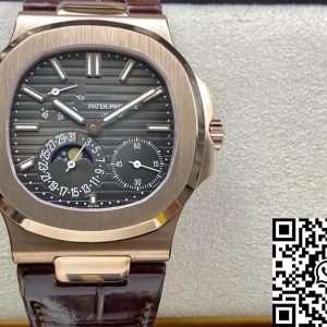 Replica Patek Philippe Nautilus 5712 1:1 Best Edition ZF Factory Brown Leather Strap