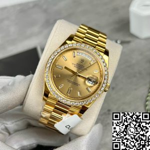 Rolex Day-Date 40 228238 Champage dial Gold Filled 18k Moissanite Bezel